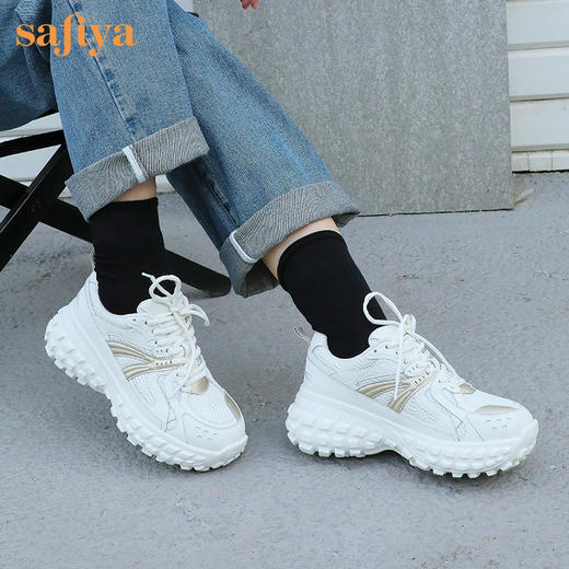 Safiya索菲娅新潮设计轮胎底老爹鞋2022秋新款网面超轻休闲鞋SF23112407 商品图0
