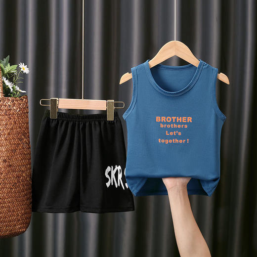 2023新款童装男童套装夏季帅洋气儿童小中大童背心短裤无袖潮xpy15 商品图9