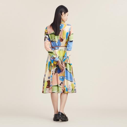 【天丝系列】谜底衬衫连衣裙2022秋新品巧克力印花长袖223ML1179 商品图2