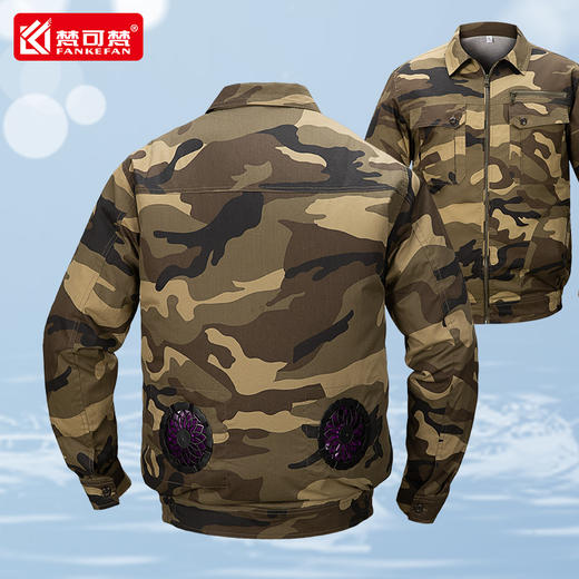 夏季纯棉降温风扇服男款带风扇的衣服充电户外工地工作服可拆工衣 商品图0