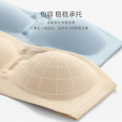 JYZZ-AS519 隐形文胸无肩带内衣薄款显小胸聚拢无痕防走光裹胸无钢圈美背抹胸 商品图2