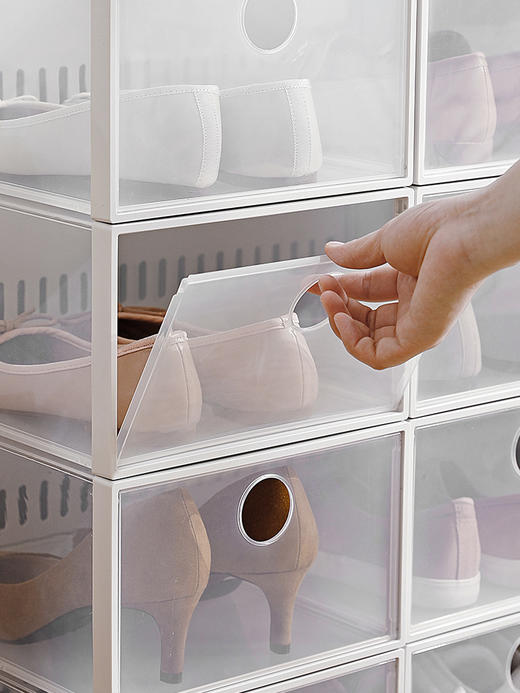 霜山加厚鞋盒收纳盒宿舍装鞋子透明塑料整理鞋柜球鞋收纳盒鞋架 商品图4