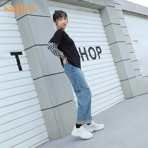 Safiya索菲娅新潮设计轮胎底老爹鞋2022秋新款网面超轻休闲鞋SF23112407 商品图5