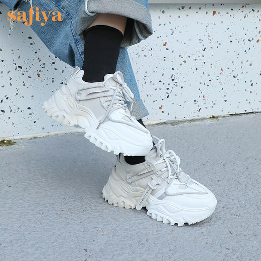 Safiya索菲娅渐变拼色炸街厚底老爹鞋2022秋新款减震休闲鞋SF23112419 商品图0