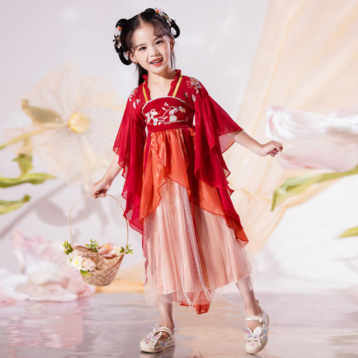 汉服女童古装中国风连衣裙，唐装襦裙古风超仙夏装PJX-22103 商品图0