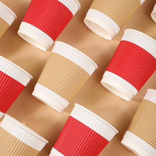 美丽雅防烫咖啡纸杯一次性奶茶杯打包杯子热饮杯加厚 商品图5
