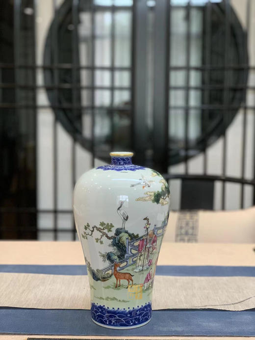 青花加彩三星祥福梅瓶 商品图4