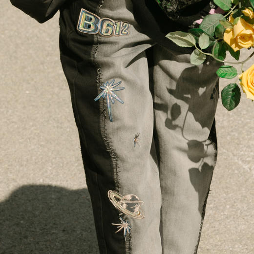 谜底秋装女复古破洞休闲萝卜裤宽松牛仔裤显瘦直筒裤子227MK6119 商品图3