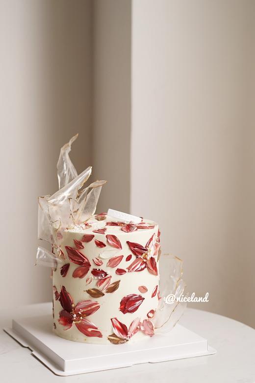 复古红刮刀花2 商品图0