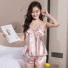 LSSY-636#吊带套装睡衣女夏季带胸垫吊带套装印花仿真丝性感家居服肩带可调节 商品缩略图0