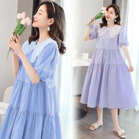 【甜美减龄 韩版孕妇裙】孕妇2022夏新款 宽松大码孕妇连衣裙