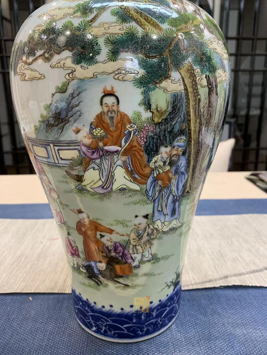 青花加彩三星祥福梅瓶 商品图8