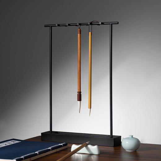【庆学堂】 官帽笔架 铁艺 压缩木材质笔架 笔挂 商品图3