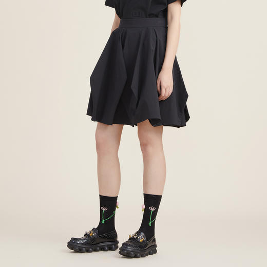 谜底半截裙不规则下摆2022秋新品立体剪裁短裙花苞裙223MB1036 商品图1