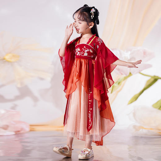 汉服女童古装中国风连衣裙，唐装襦裙古风超仙夏装PJX-22103 商品图2