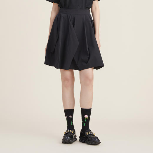 谜底半截裙不规则下摆2022秋新品立体剪裁短裙花苞裙223MB1036 商品图0