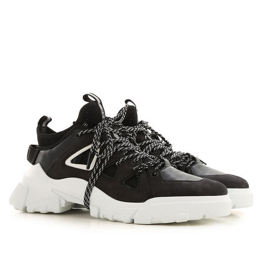 McQ 麦昆 男士皮革鞋面低帮系带休闲运动鞋 黑色 599097 R2679 1070 商品图1