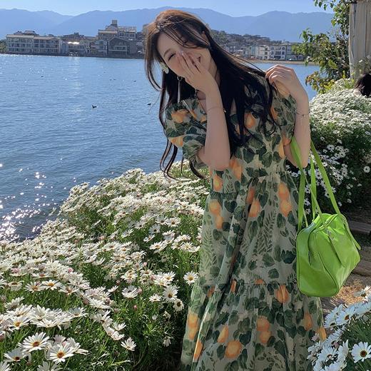 （清仓现货）【社群供G】大码气质浅色系小碎花方领胖MM显瘦雪纺连衣裙 商品图4