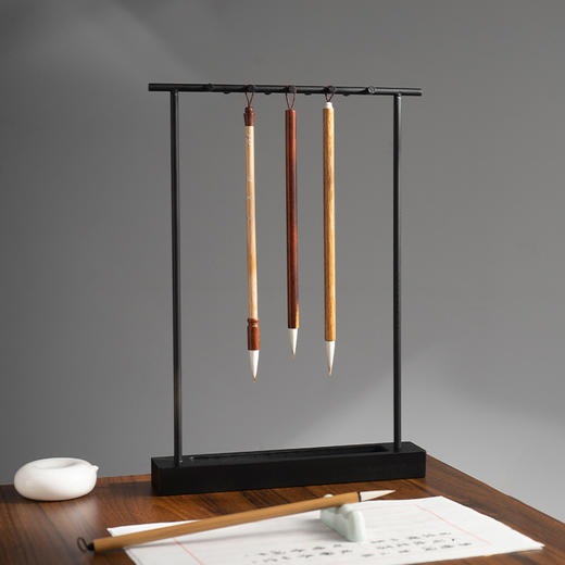 【庆学堂】 官帽笔架 铁艺 压缩木材质笔架 笔挂 商品图4