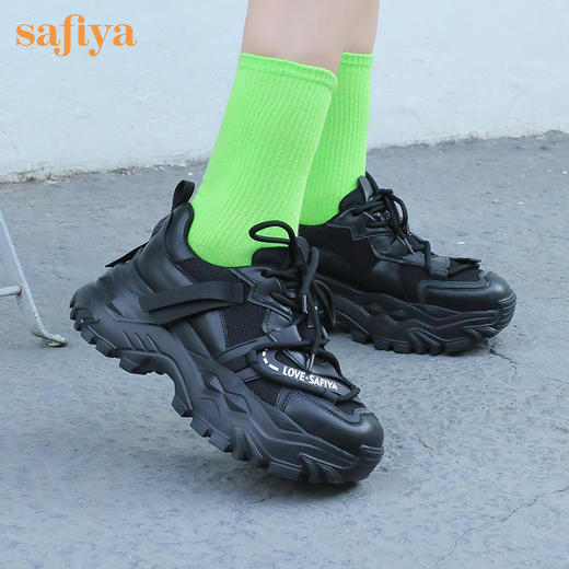 Ssafiya索菲娅潮酷机甲风云感轻盈底老爹鞋2022秋新款网面运动鞋SF23112408 商品图0
