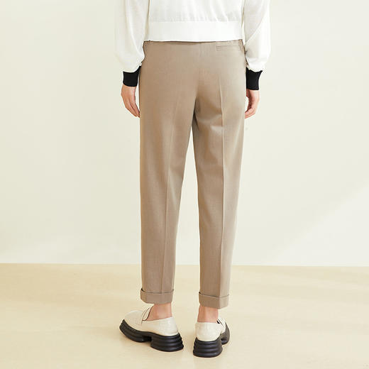 玳莎九分翻边烟管裤休闲百搭2022新款女装气质通勤显瘦设计感西装裤  CC36302 商品图2