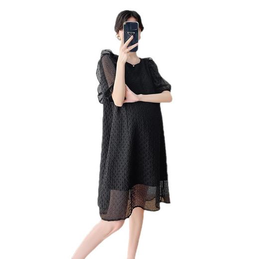 【优雅百搭孕妇连衣裙】实拍~夏季孕妇装轻柔软糯木耳边飞飞袖设计感连衣裙 商品图4