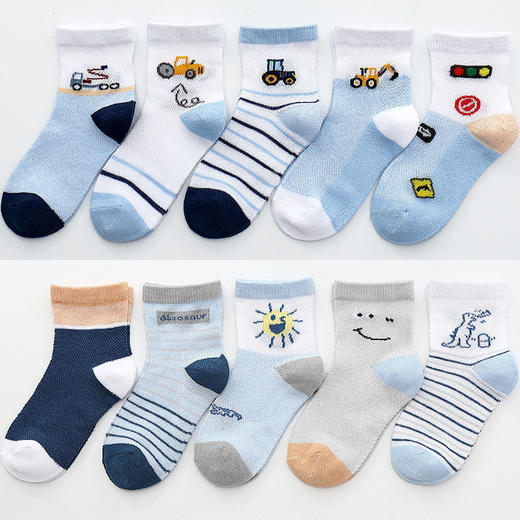 儿童袜子薄款透气夏季网眼中筒袜男童女童可爱卡通春夏防滑薄袜子xpy10 商品图4