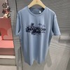 Fila今夏新款蓝色短袖男女情侣丝柔棉T恤 商品缩略图0