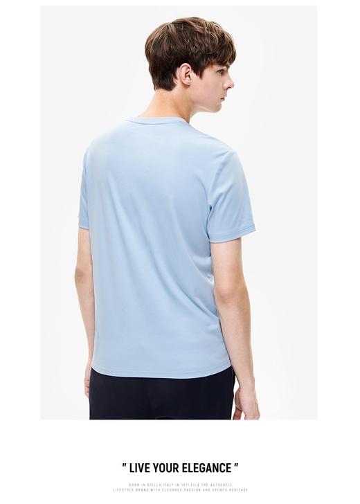 Fila今夏新款蓝色短袖男女情侣丝柔棉T恤 商品图3