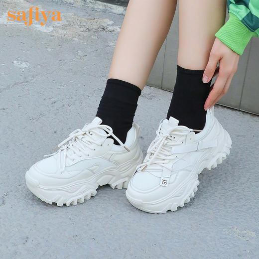 Safiya索菲娅网红月光白轻盈底老爹鞋2022秋网面透气运动鞋SF23112421 商品图0