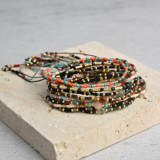 【AB系列】VIKIKO日本天然天河石细小手链绳 15cm-25cm 商品图0