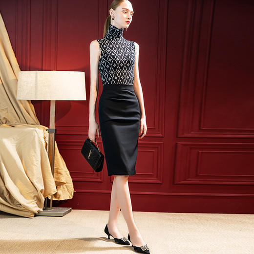 纯色优雅，中长款一步裙气质高腰职业显瘦修身紧身包臀裙SG-B2X2678 商品图1