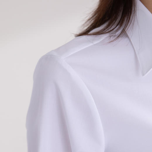 【防水防油防污】罗蒙女士长袖V领衬衫纯色舒适抗皱易清洗商务通勤衬衣女 商品图7