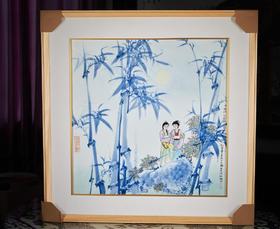 斗彩月光疏已密,风声起复垂