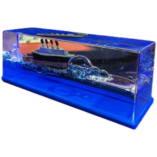 【永不沉没的泰坦尼克号】游轮流体漂流瓶桌面摆件漂浮船小礼物男生喜爱生日礼品 黑珍珠号 商品图9