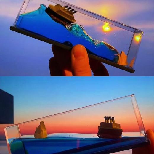 抖音黑珍珠号海盗船游轮流体漂流瓶永不沉没的船摆件桌面漂流瓶 商品图6