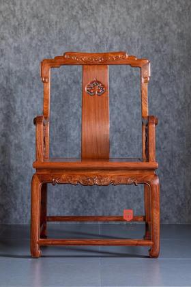 红桥红  家具严选  缅甸花梨（大果紫檀）【如意缠枝纹 扶手椅】