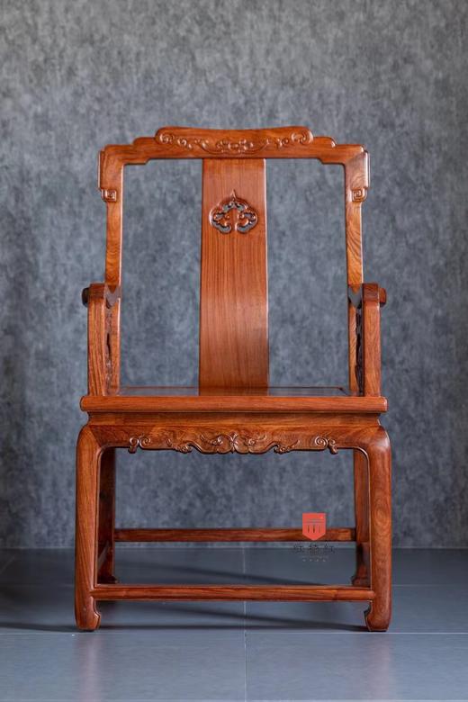 红桥红  家具严选  缅甸花梨（大果紫檀）【如意缠枝纹 扶手椅】 商品图0