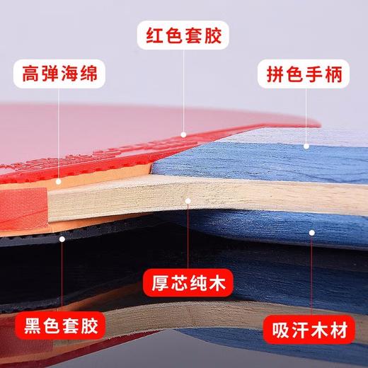 红双喜6 星横拍双面反胶乒乓球拍H6002/直拍H6006 商品图6