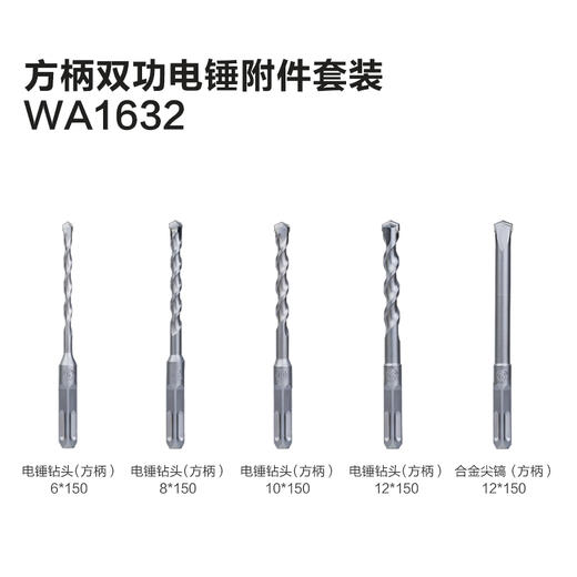 【疯狂星期四】威克士电锤钻头附件WA1630/WA1631/WA1632适用于锂电锤插电电锤 商品图3