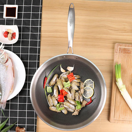 【康巴赫】蜂窝不锈钢炒锅 商品图1