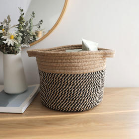 零食棉线筐加厚杂物篮大容量储物篮化妆品收纳筐卷子置物花盆栽套