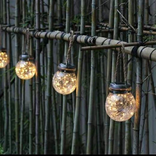 太阳能裂纹灯星空许愿挂树灯庭院装饰罐子灯创意满天星户外阳台灯 商品图6