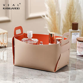 轻奢客厅玄关桌面皮质收纳盒钥匙遥控器化妆品口红杂物整理收纳筐