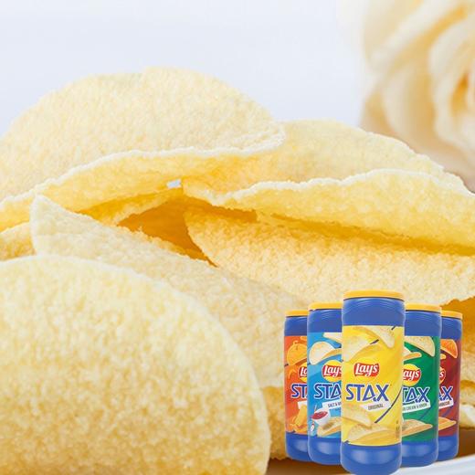 墨西哥进口乐事stax原味/烧烤味大波浪薯片桶装休闲膨化零食品 商品图2