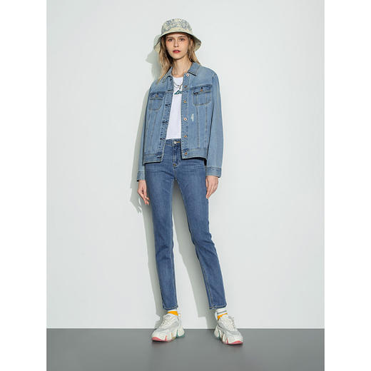 Lee商场同款22秋季新品优形丹宁女433牛仔裤浅蓝LWB100433101-269 商品图2