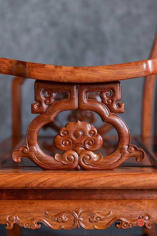 红桥红  家具严选  缅甸花梨（大果紫檀）【如意缠枝纹 扶手椅】 商品图5