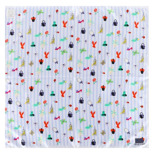 韩国品牌（桑蚕丝棉）印花小方巾 4B 4C 上 商品图1