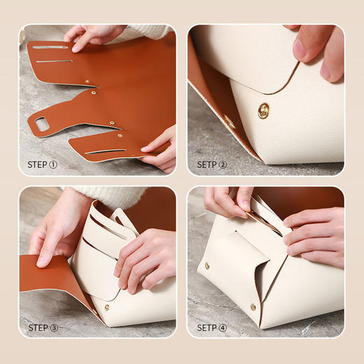 轻奢客厅玄关桌面皮质收纳盒钥匙遥控器化妆品口红杂物整理收纳筐 商品图6