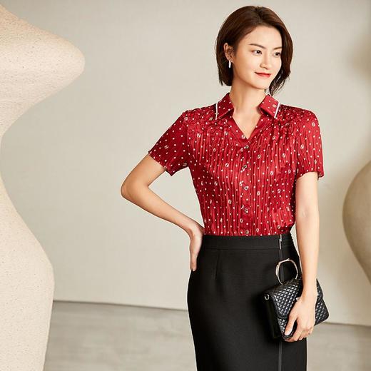 2楼NAERSI服饰红色波点衬衫 商品图3